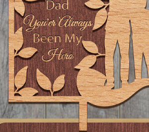 Intra απο ξύλο plywood 3mm-4mm πάχος - Πινακίδα δώρου για την Ημέρα του Πατέρα Laser Cut  Δίασταση 30x20 cm INTRAFABR-97727070