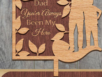 Intra απο ξύλο plywood 3mm-4mm πάχος - Πινακίδα δώρου για την Ημέρα του Πατέρα Laser Cut  Δίασταση 30x20 cm INTRAFABR-97727070 - Image 1