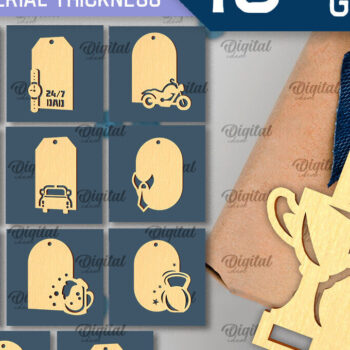 Intra απο ξύλο plywood 3mm-4mm πάχος - Ετικέτες δώρου για την ημέρα του πατέρα Πακέτο κοπής με λέιζερ Δίασταση 30x20 cm INTRAFABR-96733250 - Image 1