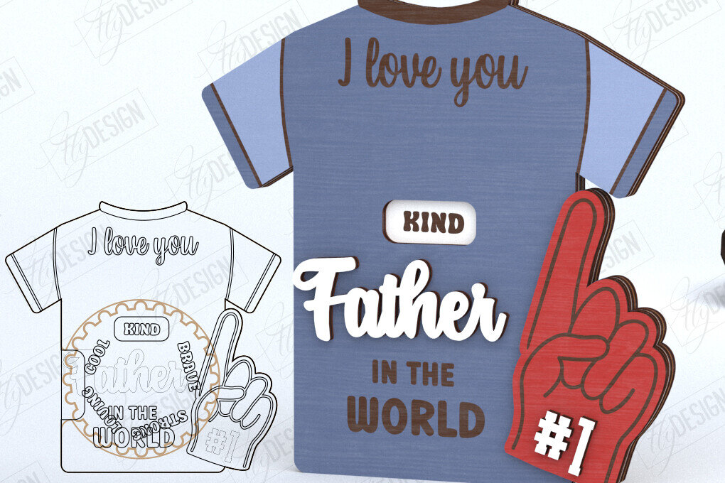 Intra απο ξύλο plywood 3mm-4mm πάχος - Ευχετήρια κάρτα για την Ημέρα του Πατέρα | Θαυμαστής του μπαμπά Δίασταση 10x15 cm INTRAFABR-119662730