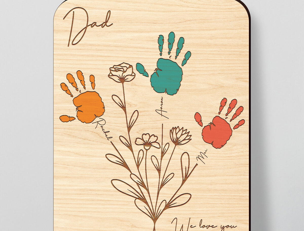 Intra απο ξύλο plywood 3mm-4mm πάχος - Χειρότυπο για την Ημέρα του Πατέρα 2024  Δίασταση 30x20 cm INTRAFABR-98530987