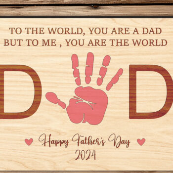 Intra απο ξύλο plywood 3mm-4mm πάχος - Πινακίδα χειρός για την Ημέρα του Πατέρα  Δίασταση 30x20 cm INTRAFABR-98531140 - Image 2