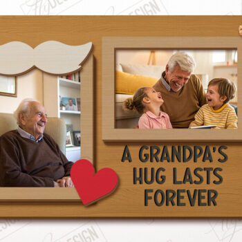 Intra απο ξύλο plywood 3mm-4mm πάχος - Πακέτο κρεμαστών κορνίζων για τη γιορτή του πατέρα | CNC Δίασταση 20x25 cm INTRAFABR-119252005 - Image 4