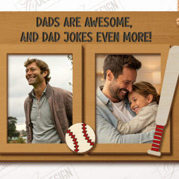 Intra απο ξύλο plywood 3mm-4mm πάχος - Πακέτο κρεμαστών κορνίζων για τη γιορτή του πατέρα | CNC Δίασταση 20x25 cm INTRAFABR-119252005 - Image 5