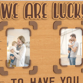 Intra απο ξύλο plywood 3mm-4mm πάχος - Πακέτο κρεμαστών κορνίζων για τη γιορτή του πατέρα | CNC Δίασταση 20x25 cm INTRAFABR-119120192 - Image 4