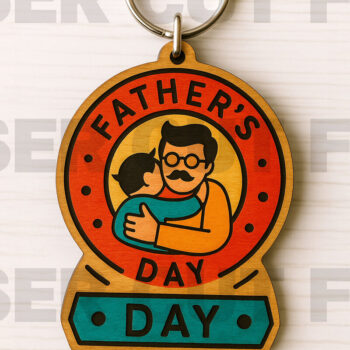 Intra απο ξύλο plywood 3mm-4mm πάχος - με μπρελόκ για την Ημέρα του Πατέρα Δίασταση 4x4 cm INTRAFABR-122244824 - Image 1