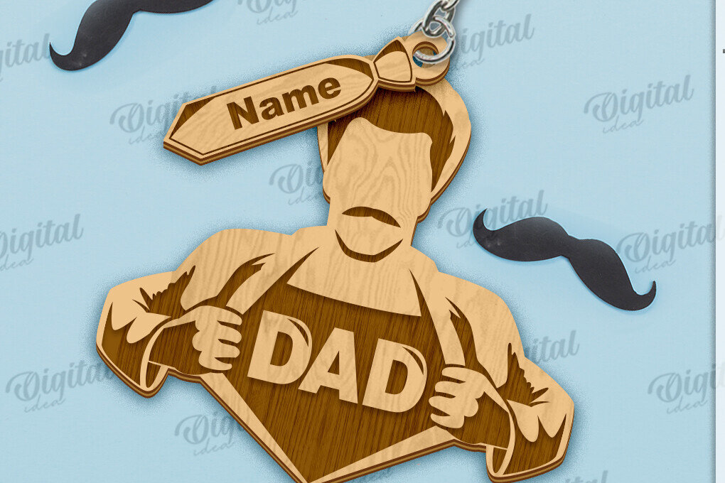 Intra απο ξύλο plywood 3mm-4mm πάχος - μπρελόκ για την Ημέρα του Πατέρα Δίασταση 4x4 cm INTRAFABR-119488596