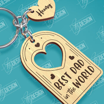 Intra απο ξύλο plywood 3mm-4mm πάχος - Πακέτο κοπής λέιζερ μπρελόκ για την ημέρα του πατέρα Δίασταση 4x4 cm INTRAFABR-95650245 - Image 2