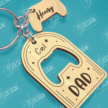 Intra απο ξύλο plywood 3mm-4mm πάχος - Πακέτο κοπής λέιζερ μπρελόκ για την ημέρα του πατέρα Δίασταση 4x4 cm INTRAFABR-95650245 - Image 5