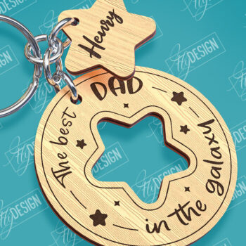 Intra απο ξύλο plywood 3mm-4mm πάχος - Πακέτο κοπής λέιζερ μπρελόκ για την ημέρα του πατέρα Δίασταση 4x4 cm INTRAFABR-95650245 - Image 7