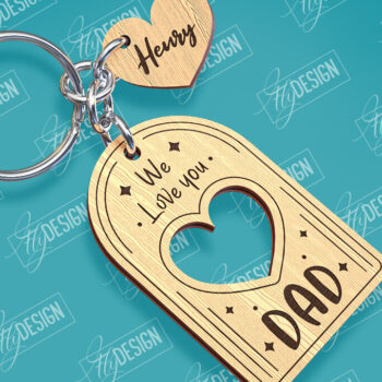 Intra απο ξύλο plywood 3mm-4mm πάχος - Πακέτο κοπής λέιζερ μπρελόκ για την ημέρα του πατέρα Δίασταση 4x4 cm INTRAFABR-95650245 - Image 8