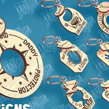 Intra απο ξύλο plywood 3mm-4mm πάχος - Πακέτο κοπής λέιζερ μπρελόκ για την ημέρα του πατέρα Δίασταση 4x4 cm INTRAFABR-95585391 - Image 1