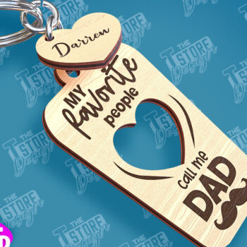 Intra απο ξύλο plywood 3mm-4mm πάχος - Πακέτο κοπής λέιζερ μπρελόκ για την ημέρα του πατέρα Δίασταση 4x4 cm INTRAFABR-95585391 - Image 6