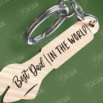 Intra απο ξύλο plywood 3mm-4mm πάχος - Σχέδιο κοπής με λέιζερ μπρελόκ για την ημέρα του πατέρα Δίασταση 4x4 cm INTRAFABR-94417013 - Image 1