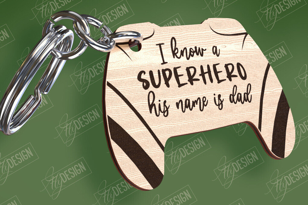 Intra απο ξύλο plywood 3mm-4mm πάχος - Σχέδιο κοπής με λέιζερ μπρελόκ για την ημέρα του πατέρα Δίασταση 4x4 cm INTRAFABR-94417062