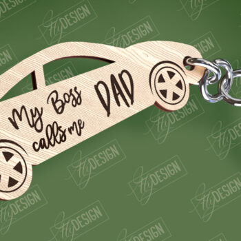 Intra απο ξύλο plywood 3mm-4mm πάχος - Σχέδιο κοπής με λέιζερ μπρελόκ για την ημέρα του πατέρα Δίασταση 4x4 cm INTRAFABR-94417069 - Image 1