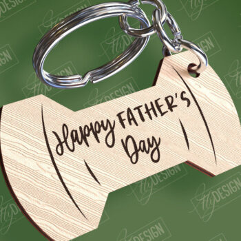 Intra απο ξύλο plywood 3mm-4mm πάχος - Σχέδιο κοπής με λέιζερ μπρελόκ για την ημέρα του πατέρα Δίασταση 4x4 cm INTRAFABR-94417107 - Image 1