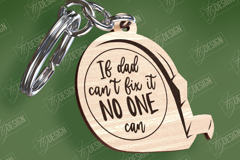 Intra απο ξύλο plywood 3mm-4mm πάχος - Σχέδιο κοπής με λέιζερ μπρελόκ για την ημέρα του πατέρα Δίασταση 4x4 cm INTRAFABR-94417117