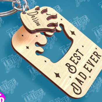 Intra απο ξύλο plywood 3mm-4mm πάχος - Σχέδιο κοπής με λέιζερ μπρελόκ για την ημέρα του πατέρα Δίασταση 4x4 cm INTRAFABR-95585175 - Image 1