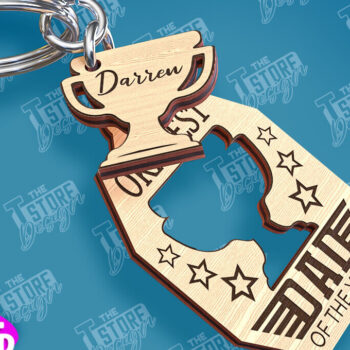 Intra απο ξύλο plywood 3mm-4mm πάχος - Σχέδιο κοπής με λέιζερ μπρελόκ για την ημέρα του πατέρα Δίασταση 4x4 cm INTRAFABR-95585320 - Image 1