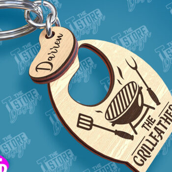 Intra απο ξύλο plywood 3mm-4mm πάχος - Σχέδιο κοπής με λέιζερ μπρελόκ για την ημέρα του πατέρα Δίασταση 4x4 cm INTRAFABR-95585345 - Image 1