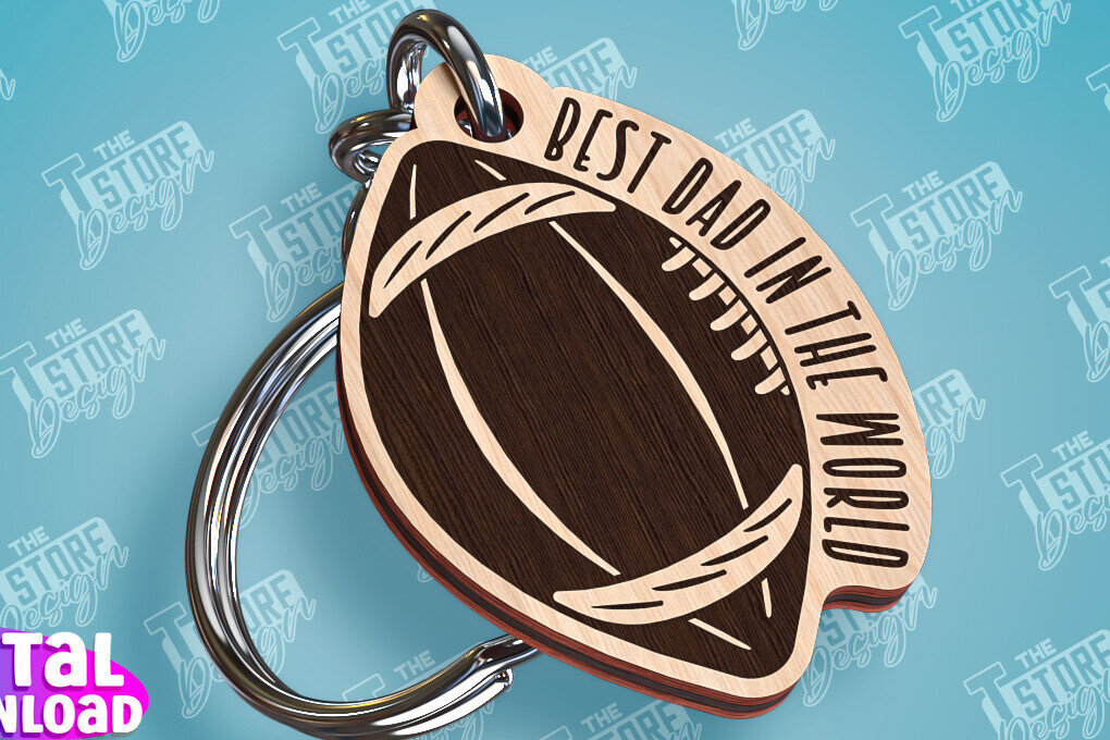 Intra απο ξύλο plywood 3mm-4mm πάχος - Σχέδιο κοπής με λέιζερ μπρελόκ για την ημέρα του πατέρα Δίασταση 4x4 cm INTRAFABR-94326778