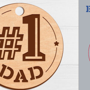 Intra απο ξύλο plywood 3mm-4mm πάχος - Χαρακτική με λέιζερ με μπρελόκ για την ημέρα του πατέρα Δίασταση 4x4 cm INTRAFABR-122546068