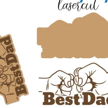 Intra απο ξύλο plywood 3mm-4mm πάχος - Μπρελόκ με λέιζερ για την ημέρα του πατέρα Δίασταση 4x4 cm INTRAFABR-123521914 - Image 1