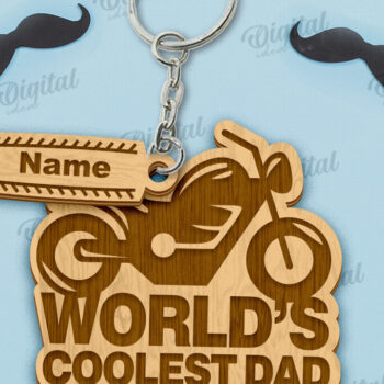 Intra απο ξύλο plywood 3mm-4mm πάχος - Πακέτο κοπής με λέιζερ μπρελόκ για την ημέρα του πατέρα Δίασταση 4x4 cm INTRAFABR-119315880 - Image 6