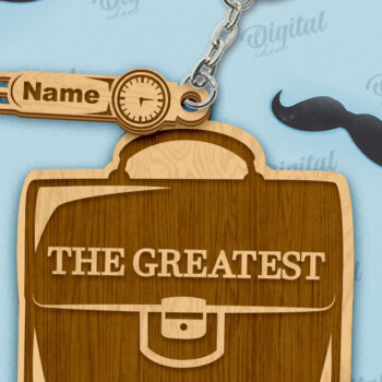 Intra απο ξύλο plywood 3mm-4mm πάχος - Πακέτο κοπής με λέιζερ μπρελόκ για την ημέρα του πατέρα Δίασταση 4x4 cm INTRAFABR-119315880 - Image 8