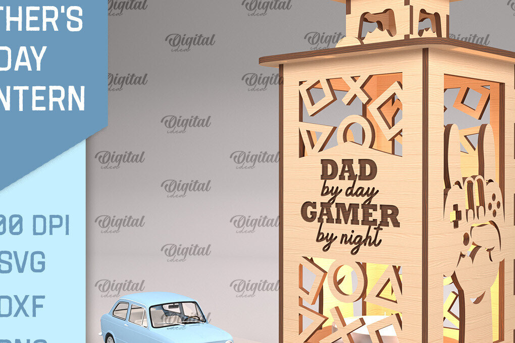 Intra απο ξύλο plywood 3mm-4mm πάχος - Φανάρι για την Ημέρα του Πατέρα  Cut Laser Δίασταση 30x20 cm INTRAFABR-93639465