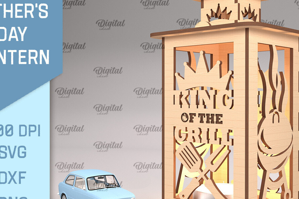 Intra απο ξύλο plywood 3mm-4mm πάχος - Φανάρι για την Ημέρα του Πατέρα  Cut Laser Δίασταση 30x20 cm INTRAFABR-93640000