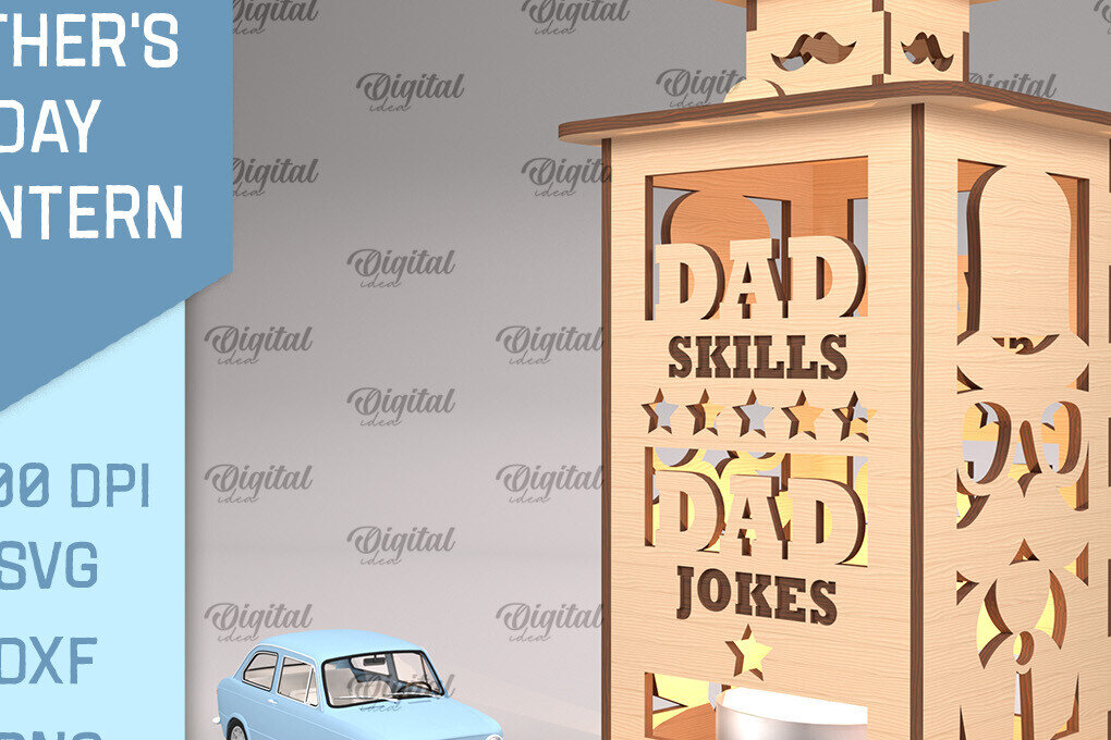 Intra απο ξύλο plywood 3mm-4mm πάχος - Φανάρι για την Ημέρα του Πατέρα  Cut Laser Δίασταση 30x20 cm INTRAFABR-93640039