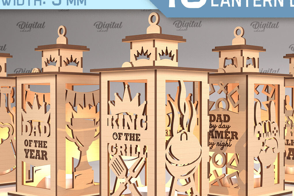 Intra απο ξύλο plywood 3mm-4mm πάχος - Πακέτο κοπής λέιζερ φαναριών για την ημέρα του πατέρα Δίασταση 30x20 cm INTRAFABR-93642368