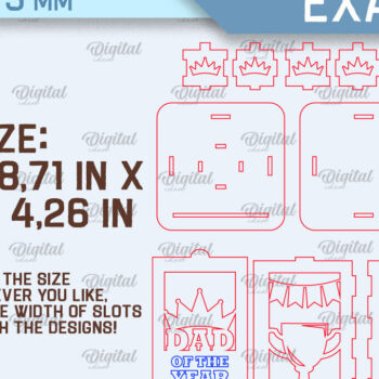 Intra απο ξύλο plywood 3mm-4mm πάχος - Πακέτο κοπής λέιζερ φαναριών για την ημέρα του πατέρα Δίασταση 30x20 cm INTRAFABR-93642368 - Image 2