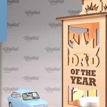 Intra απο ξύλο plywood 3mm-4mm πάχος - Πακέτο κοπής λέιζερ φαναριών για την ημέρα του πατέρα Δίασταση 30x20 cm INTRAFABR-93642368 - Image 4