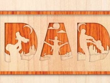 Intra απο ξύλο plywood 3mm-4mm πάχος - Σχέδιο κοπής με λέιζερ για την ημέρα του πατέρα Δίασταση 30x20 cm INTRAFABR-30928136 - Image 4