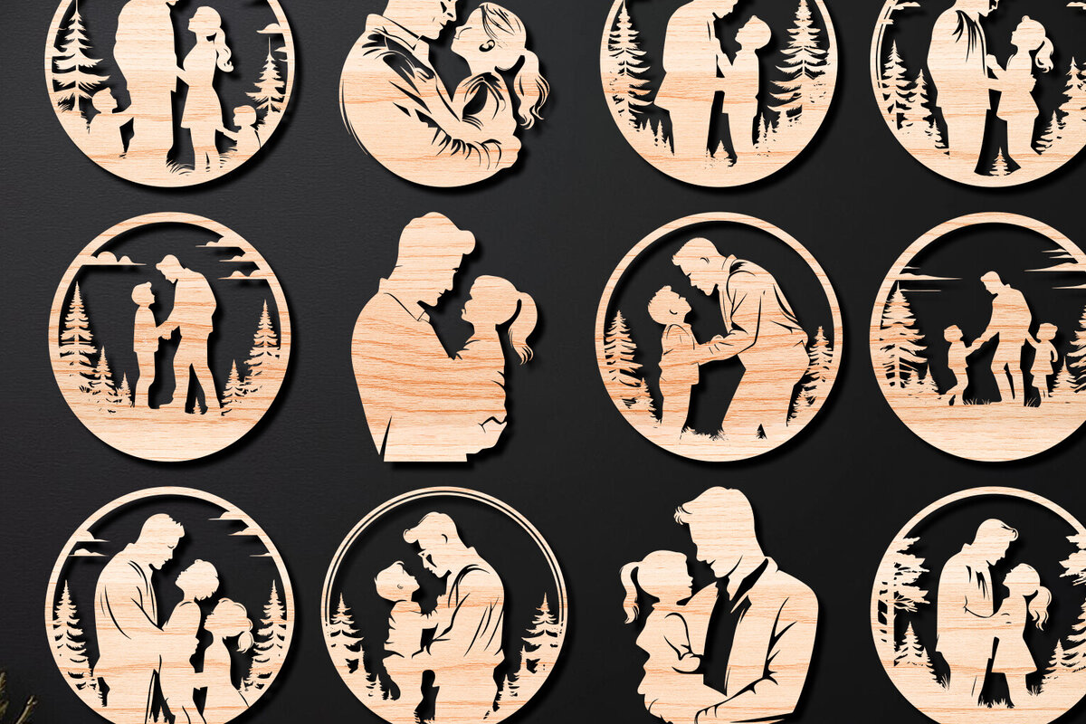 Intra απο ξύλο plywood 3mm-4mm πάχος - Ετικέτες δώρου για την Ημέρα του Πατέρα  Δίασταση 20x20 cm INTRAFABR-111905192