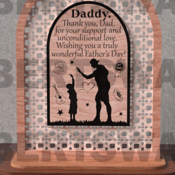 Intra απο ξύλο plywood 3mm-4mm πάχος - Απόσπασμα αγάπης για την ημέρα του πατέρα  Δίασταση 20x20 cm INTRAFABR-121718937 - Image 2