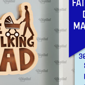 Intra απο ξύλο plywood 3mm-4mm πάχος - Πακέτο κοπής με λέιζερ μαγνήτες για την ημέρα του πατέρα Δίασταση 30x20 cm INTRAFABR-97655926 - Image 7