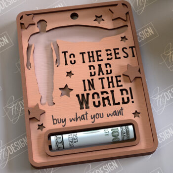 Intra απο ξύλο plywood 3mm-4mm πάχος - Χρηματική κάρτα για τη γιορτή του πατέρα | Ευχετήριες κάρτες Δίασταση 10x15 cm INTRAFABR-97153359 - Image 1