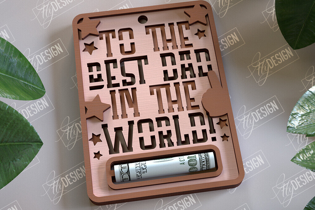 Intra απο ξύλο plywood 3mm-4mm πάχος - Χρηματική κάρτα για τη γιορτή του πατέρα | Ευχετήριες κάρτες Δίασταση 10x15 cm INTRAFABR-97153391