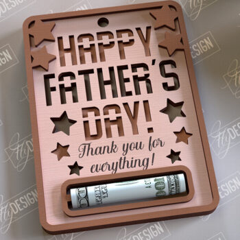 Intra απο ξύλο plywood 3mm-4mm πάχος - Χρηματική κάρτα για τη γιορτή του πατέρα | Ευχετήριες κάρτες Δίασταση 10x15 cm INTRAFABR-97153397 - Image 1