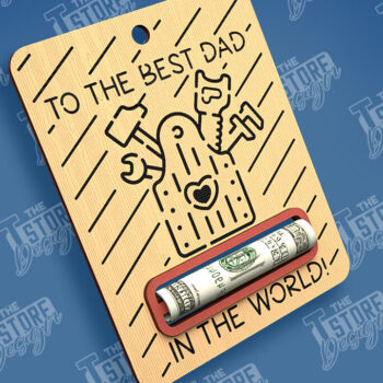 Intra απο ξύλο plywood 3mm-4mm πάχος - Χρηματική κάρτα για τη γιορτή του πατέρα | Ευχετήριες κάρτες Δίασταση 10x15 cm INTRAFABR-97088364 - Image 1