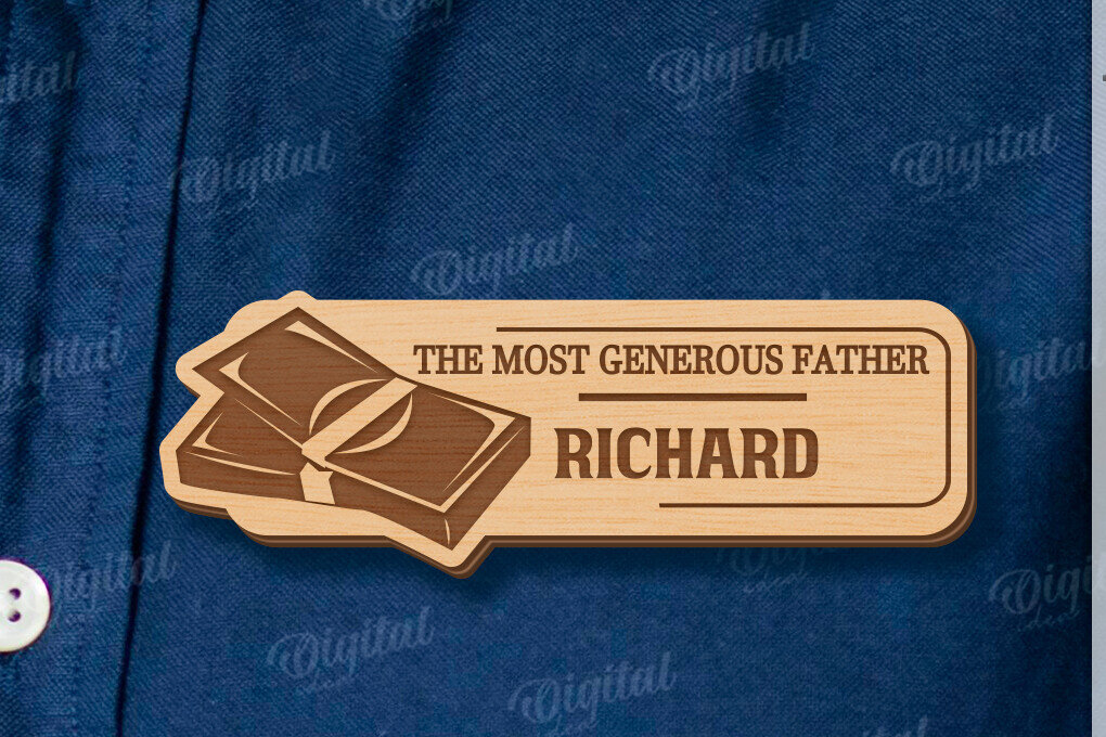 Intra απο ξύλο plywood 3mm-4mm πάχος - Ετικέτα για την Ημέρα του Πατέρα Δίασταση 30x20 cm INTRAFABR-120041731