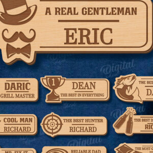 Intra απο ξύλο plywood 3mm-4mm πάχος - Πακέτο ετικετών για την Ημέρα του Πατέρα Δίασταση 30x20 cm INTRAFABR-119900516