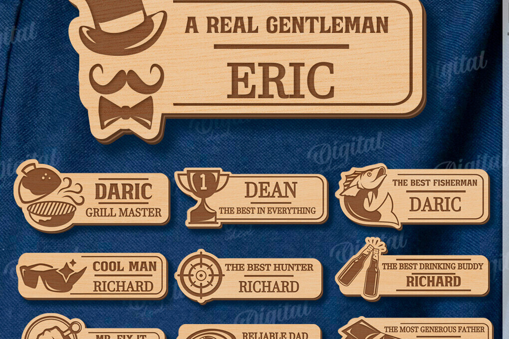 Intra απο ξύλο plywood 3mm-4mm πάχος - Πακέτο ετικετών για την Ημέρα του Πατέρα Δίασταση 30x20 cm INTRAFABR-119900516