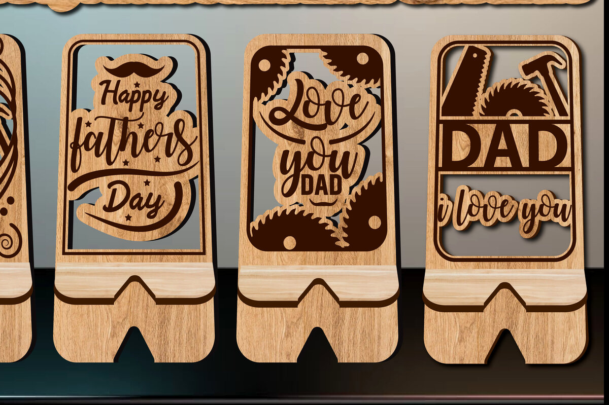 Intra απο ξύλο plywood 3mm-4mm πάχος - Πακέτο κοπής λέιζερ με βάση τηλεφώνου για τη γιορτή του πατέρα Δίασταση 20x20 cm INTRAFABR-71528548