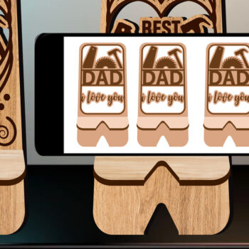 Intra απο ξύλο plywood 3mm-4mm πάχος - Πακέτο κοπής λέιζερ με βάση τηλεφώνου για τη γιορτή του πατέρα Δίασταση 20x20 cm INTRAFABR-71528548 - Image 3