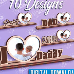 Intra απο ξύλο plywood 3mm-4mm πάχος - Πακέτο σχεδίασης κορνίζας για την ημέρα του πατέρα Δίασταση 20x25 cm INTRAFABR-96213060